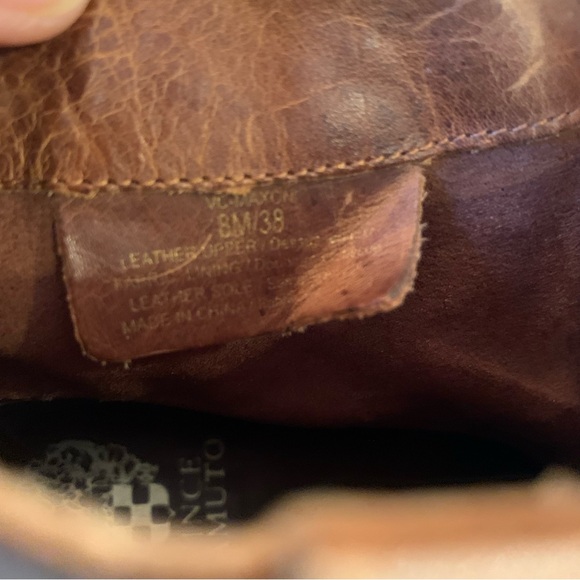 Vince Camuto sz 8 Maxon Caramel Leather Women's Ankle Western Boots Distressed - Picture 9 of 9